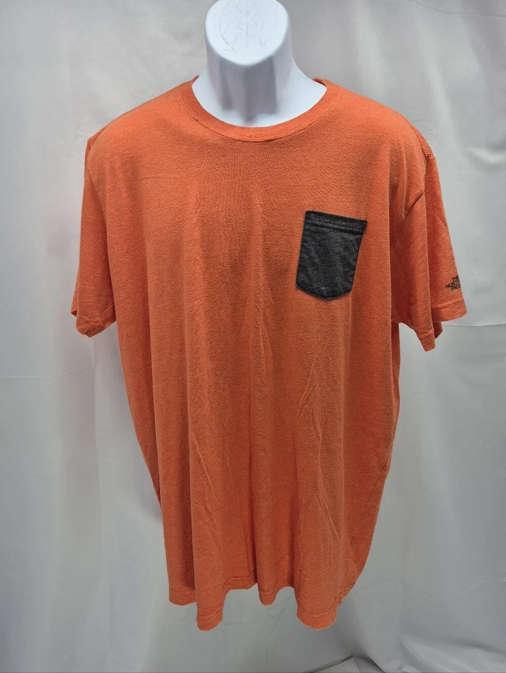 THE NORTH FACE Men’s XXL Orange Crewneck Pocket T-Shirt Colorblock Grey Casual